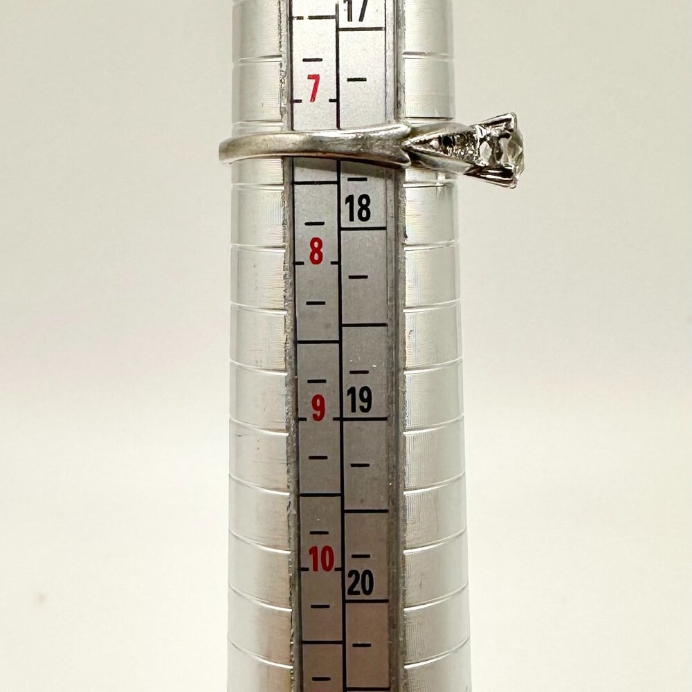 Sterling Silver Art Deco Vintage Paste Engagement Ring - Picture 9 of 9